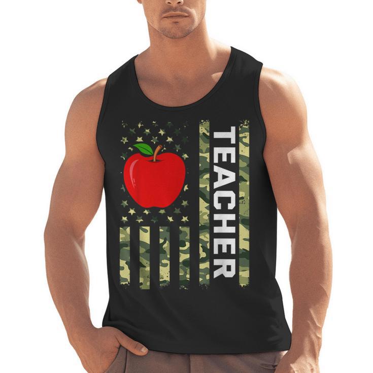 American Flag Camouflage Teacher Patriotic 4th Of July Men Tank Top