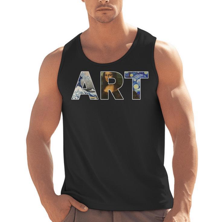 Art Artist Painting Teacher T Shirt Mona Lisa Great Wave For Men Women Men Tank Top