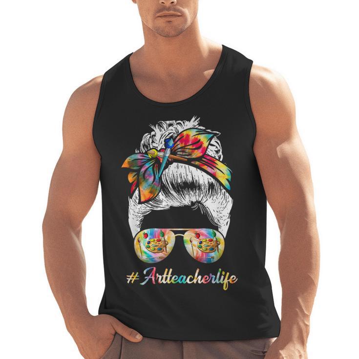 Art Teacher Life Messy Bun Back To School Art Teacher Men Tank Top