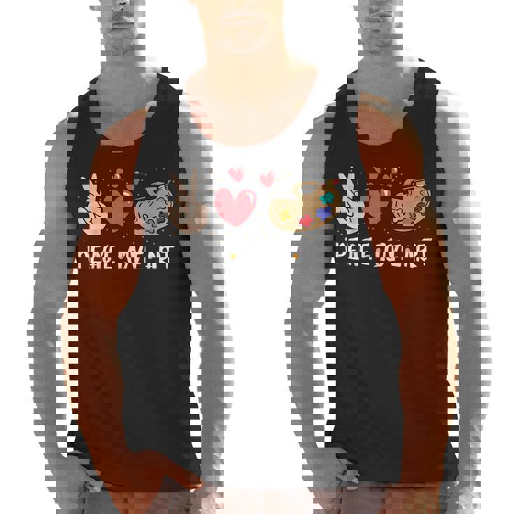 Art Teacher Peace Love Art For Artists And Painters Men Tank Top