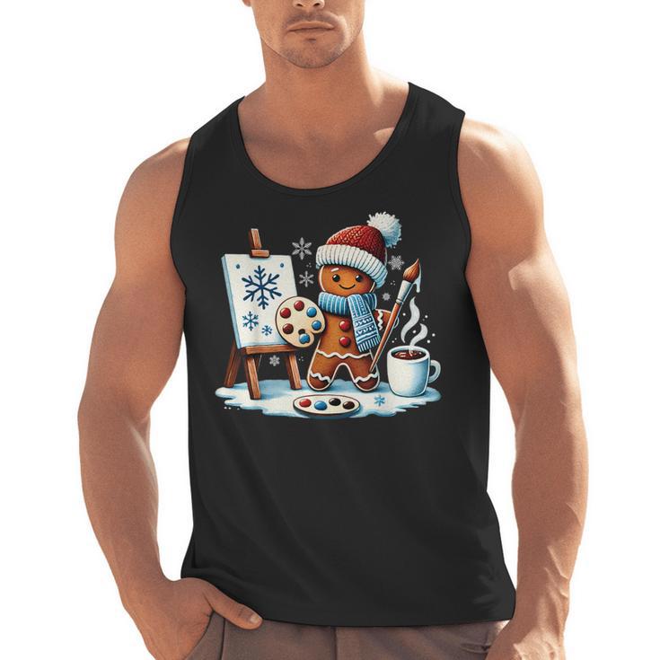 Artist Gingerbread Painter Art Teacher Student Christmas Men Tank Top