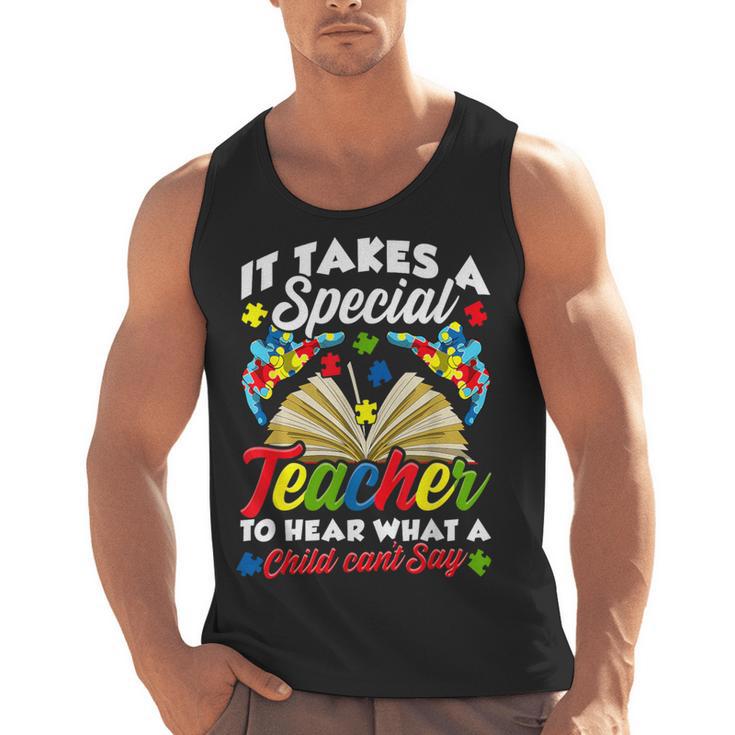 Autism Awareness Teacher Shirts It Takes A Special Teacher Men Tank Top
