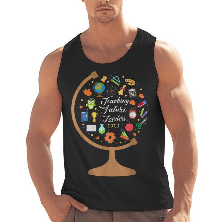 Awesome Teachers T Shirt Teaching Future Leaders Globe For Men Women Men Tank Top