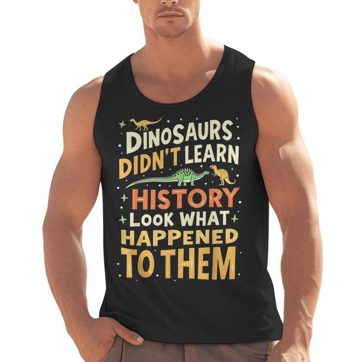 Back To School Dinosaur Social Studies Teacher Student Men Tank Top