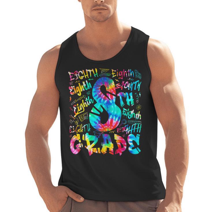 Back To School Eighth 8th Grade Tie Dye Typography Teacher Men Tank Top