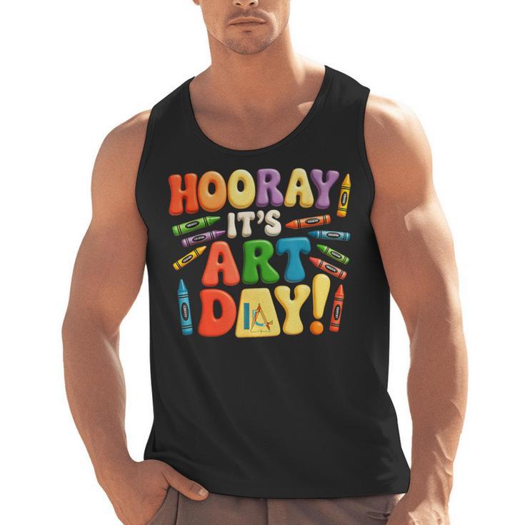 Back To School Hooray It's Art Day Art Teacher Artist Men Tank Top