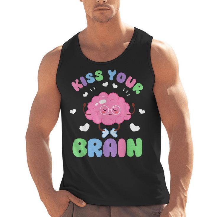 Back To School Kiss Your Brain Cute Teacher Appreciation Men Tank Top