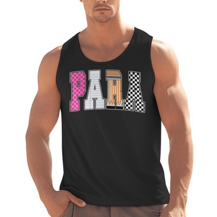 Back To School Teacher Para Preppy Checkered Para Life Men Tank Top
