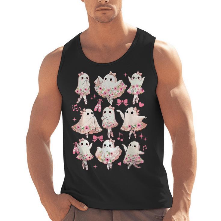 Ballet Ghost Ballet Dancer Spooky Dance Halloween Teacher Men Tank Top