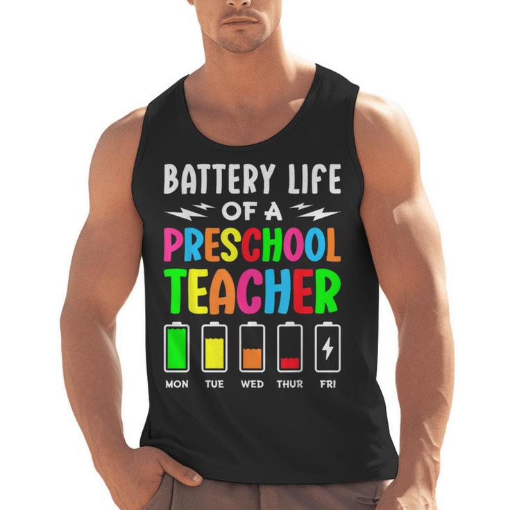 Battery Life Of a Preschool School Teacher School Week Men Tank Top