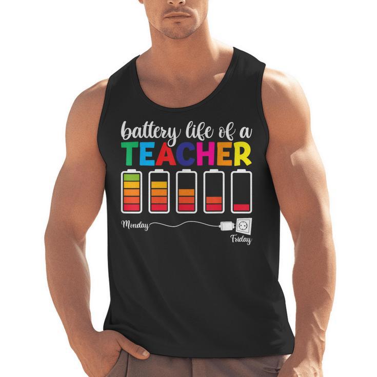 Battery Life Of a Teacher Shirt Thanksgiving Teacher Men Tank Top