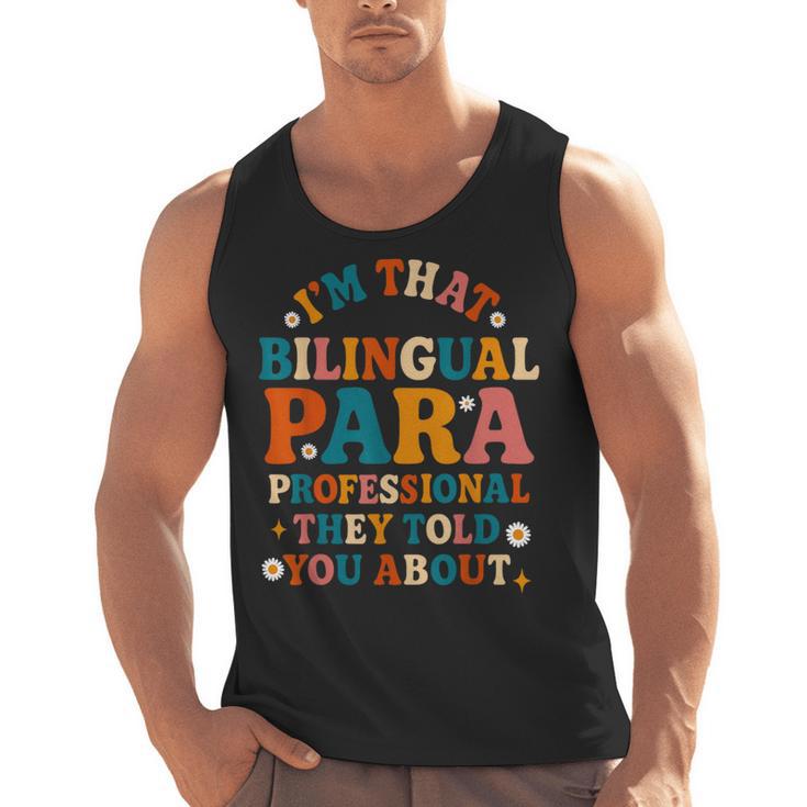 Bilingual Paraeducator Paraprofessional Parapro Teachers Men Tank Top