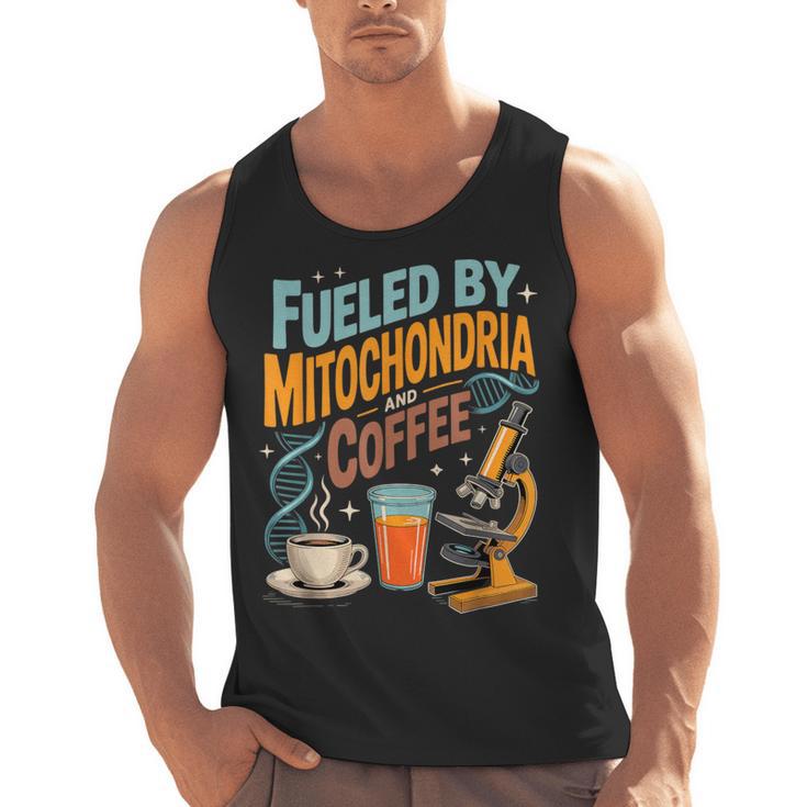 Biology Teacher Science Fueled By Mitochondria Coffee Men Tank Top
