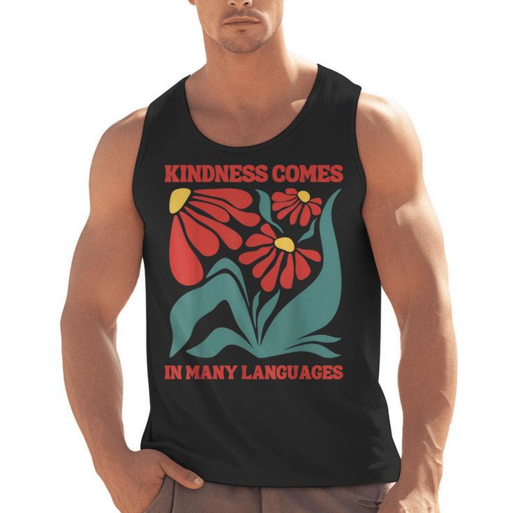 Boho Flower ESL Teacher Kindness Comes In Many Languages Men Tank Top