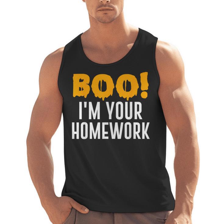 Boo I'm Your Homework Halloween Teacher Costume Men Tank Top