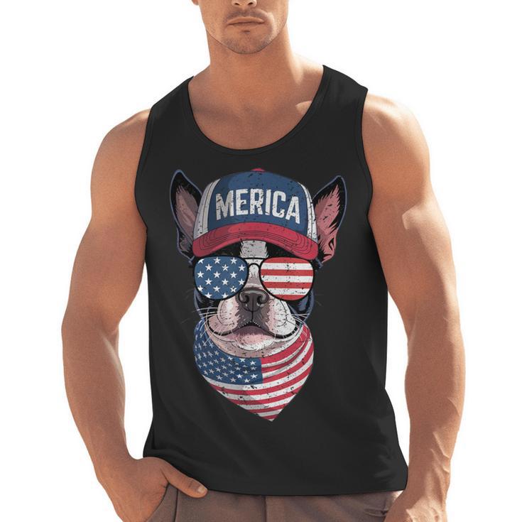 Boston Terrier 4th Of July US Merica Bostie Dog Patriotic For Men Women Kids Men Tank Top, Patriotic Boston Terrier Gifts, Boston Terrier 4th Of July Gifts, trending gift