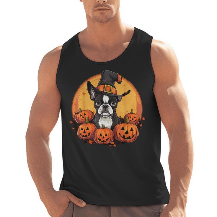 Boston Terrier Bostie Dog Breed Pet Halloween Pumpkins Men Tank Top, Boston Terrier Halloween Gifts, trending gift