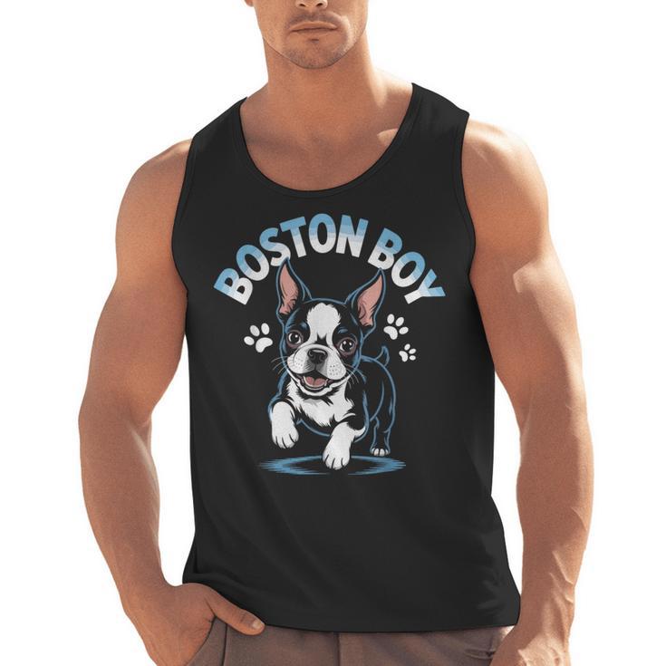 Boston Terrier Boy Cute Cartoon Dog Owner Pet Boston Terrier Men Tank Top, trending gift