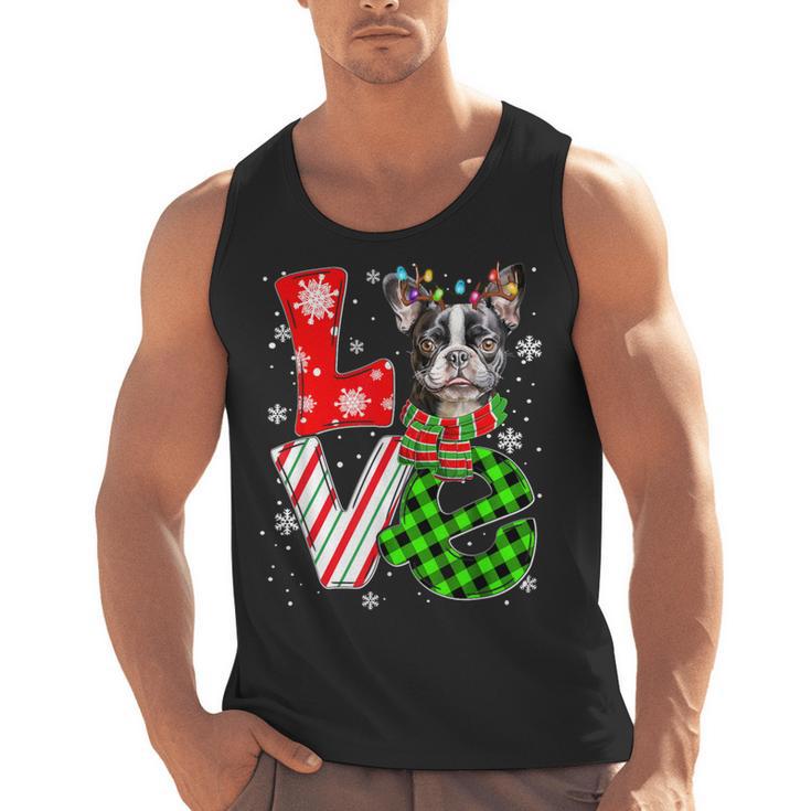 Boston Terrier Christmas Tree Lights Santa Dog Xmas For Men Women Kids Men Tank Top, Boston Terrier Christmas Gifts, trending gift