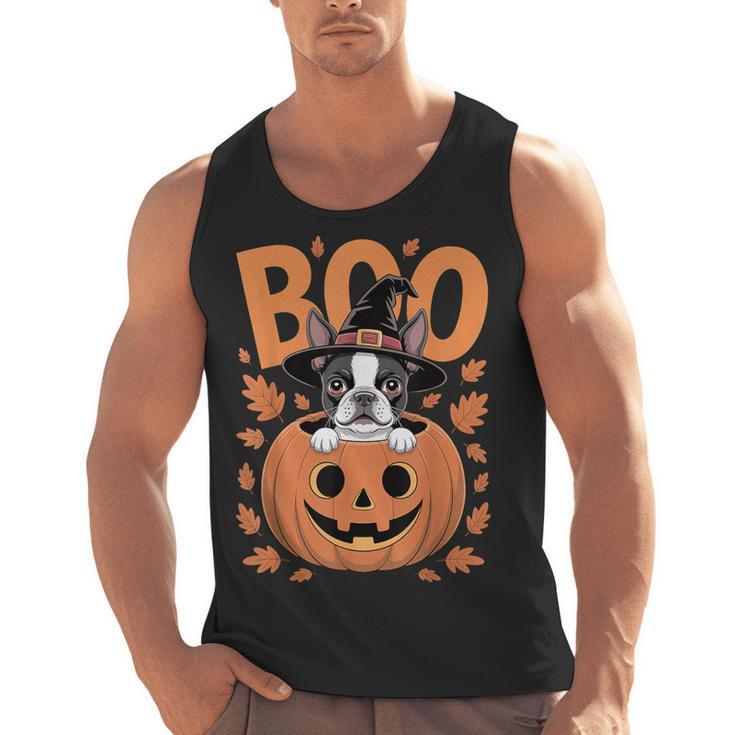 Boston Terrier Costume On Pumpkin Halloween Boston Terrier Men Tank Top, Boston Terrier Halloween Gifts, trending gift