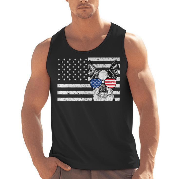 Boston Terrier Dog 4th Of July US American Flag Patriotic Men Tank Top, Patriotic Boston Terrier Gifts, American Boston Terrier Gifts, Boston Terrier 4th Of July Gifts, trending gift