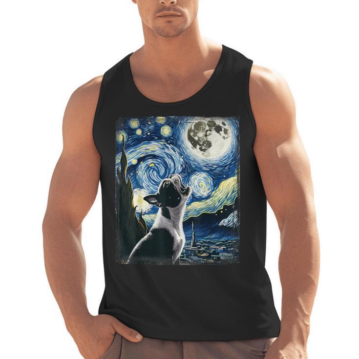 Boston Terrier Dog Art Van Gogh Starry Night Boston Terrier Men Tank Top, trending gift