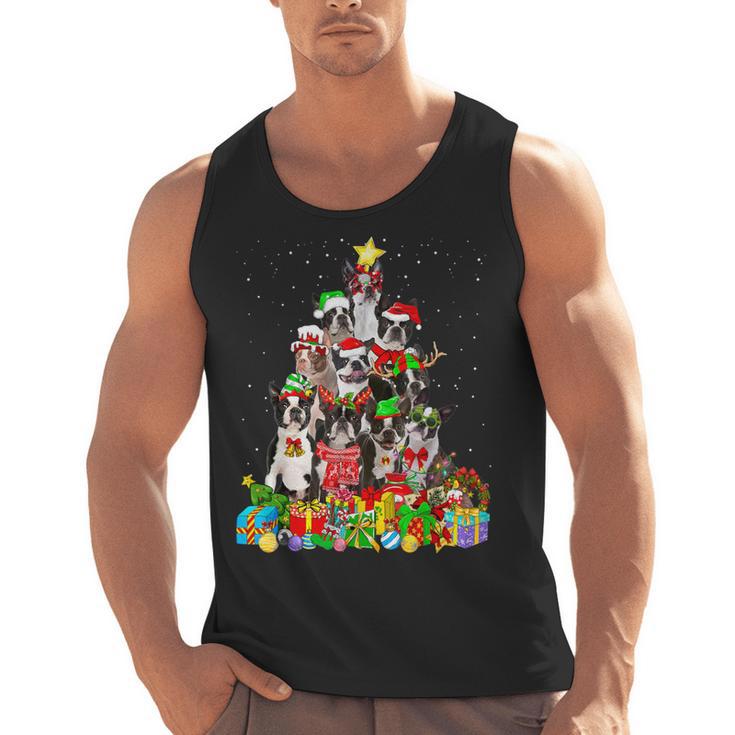 Boston Terrier Dog Christmas Tree Lights Xmas Pajama For Men Women Kids Men Tank Top, Boston Terrier Christmas Gifts, trending gift
