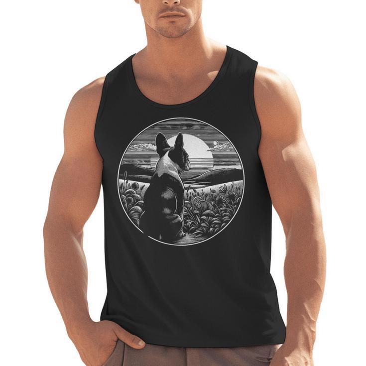 Boston Terrier Dog Nature Scene Graphic Art Men Women Girls Kids Men Tank Top, trending gift