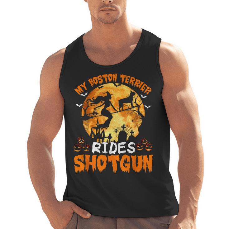 My Boston Terrier Dog Rides Shotgun Witch Halloween Men Women Men Tank Top, Boston Terrier Halloween Gifts, trending gift