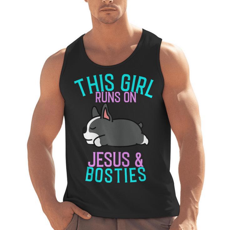 Boston Terrier This Girl Runs On Jesus And Boston Terriers Men Tank Top, trending gift