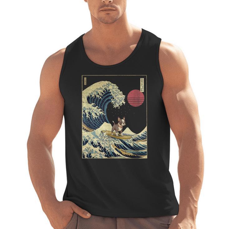Boston Terrier Japanese Kanagawa Wave Surf Dog Men Tank Top, trending gift