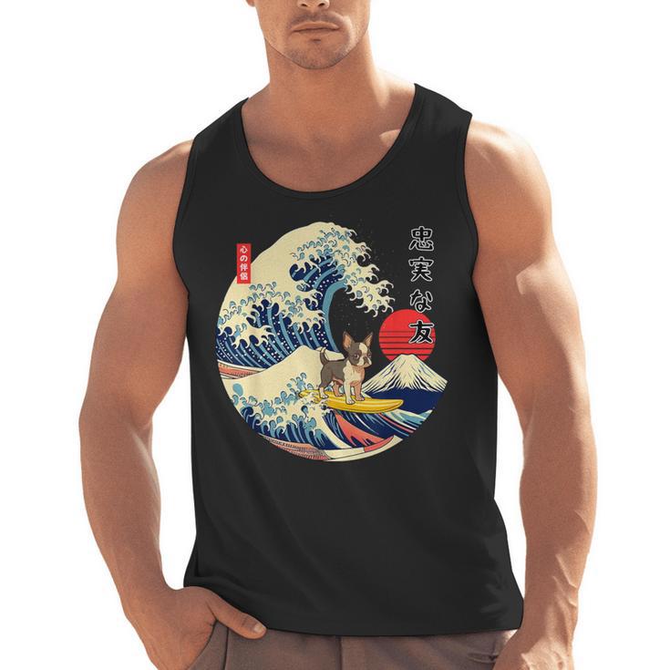 Boston Terrier Japanese Kanagawa Wave Surf Loyal Dog Men Women Kids Men Tank Top, trending gift
