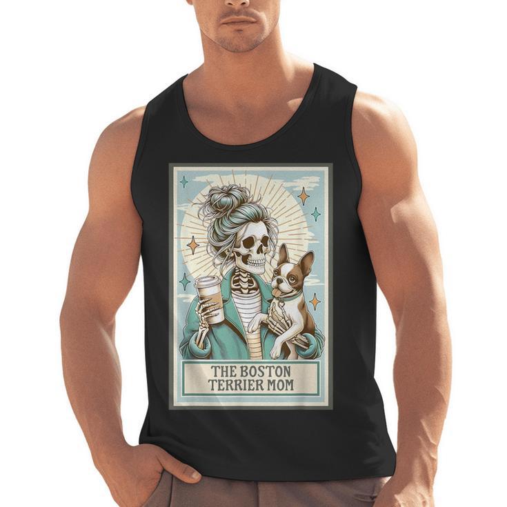 Boston Terrier Mom Skeleton Tarot Card Witch Vibes Dog Mom Men Tank Top, Mom Gifts, Boston Terrier Tarot Gifts, Boston Terrier Mom Gifts, trending gift
