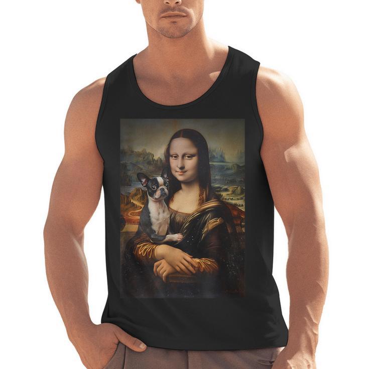 Boston Terrier Mona Lisa Painting Art Dog Mom Dad For Men Women Kids Men Tank Top, Mom Gifts, Boston Terrier Dad Gifts, Boston Terrier Mom Gifts, trending gift