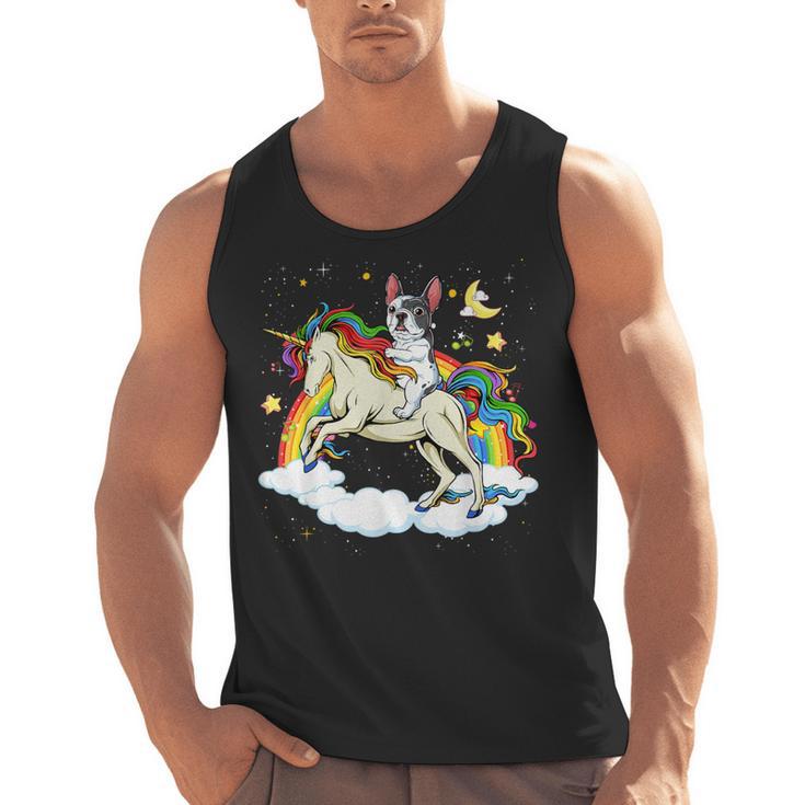 Boston Terrier Riding Unicorn Boys Girls Kids Rainbow Men Tank Top, Boston Terrier Riding Gifts, trending gift
