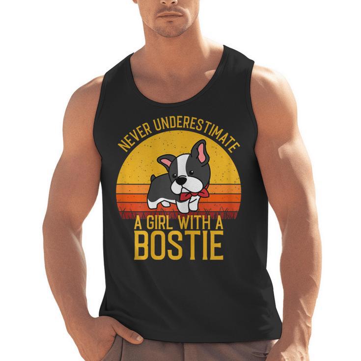 Boston Terrier Never Underestimate a Girl With a Bostie Men Tank Top, trending gift