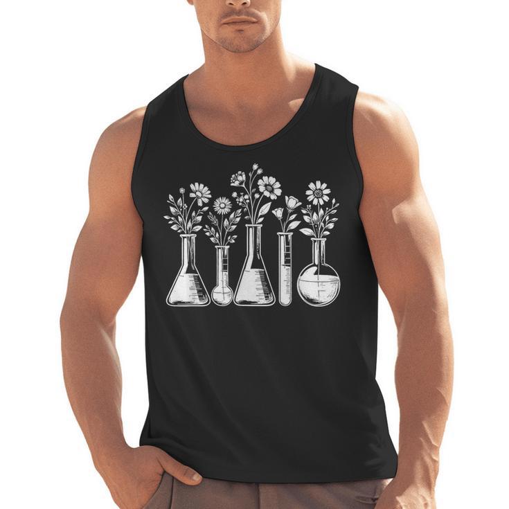 Botanical Beaker Science Teacher Floral Chemistry Lab Week Men Tank Top