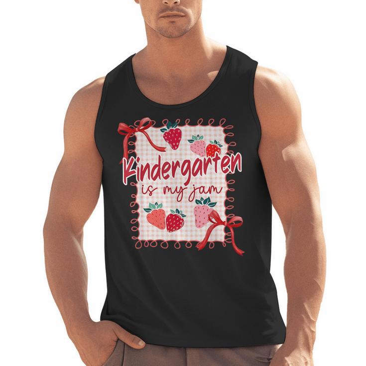 Bow Strawberry Kindergarten Is My Jam Teacher Kinder Team Men Tank Top