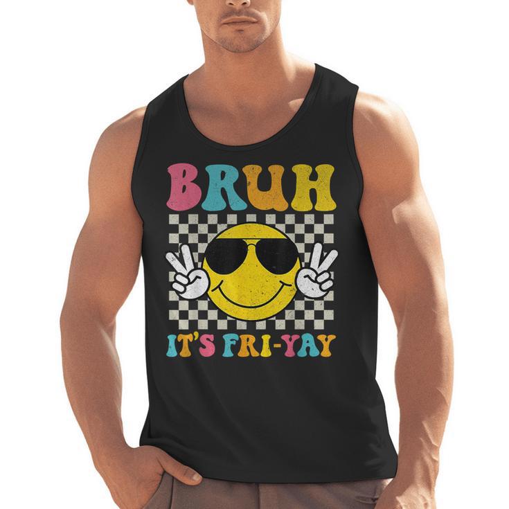 Bruh It's Fri-Yay Friday Weekend Smile Face Teacher Student Men Tank Top