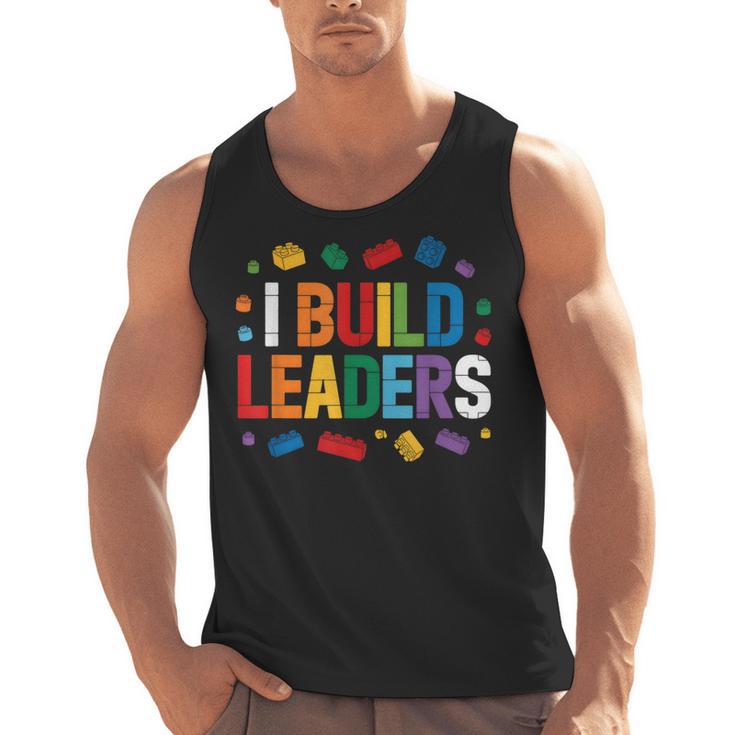 I Build Leaders Bricks Building Blocks Teacher Brick Builder Men Tank Top