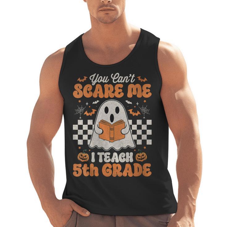 You Can't Scare Me I Teach 5th Grade Retro Teacher Halloween Men Tank Top