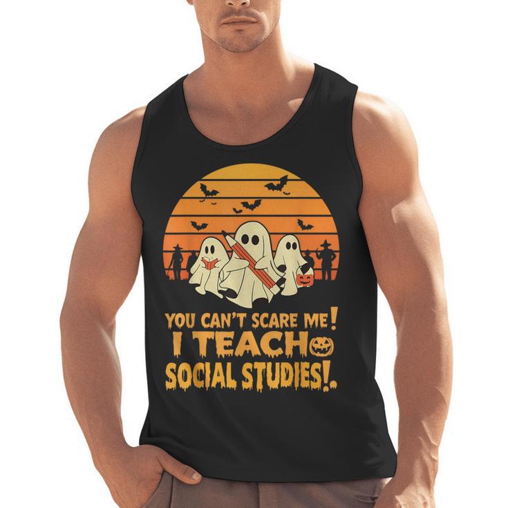 You Can't Scare Me I Teach Social Studies Teacher Halloween Men Tank Top