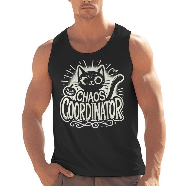Cat Chaos Coordinator For Women Mom Halloween Teacher Men Tank Top