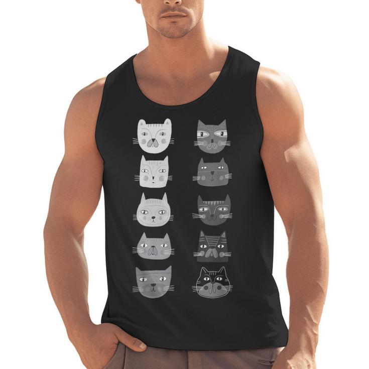 Cat Themed Artist Value Scale Educational Art Teacher Men Tank Top