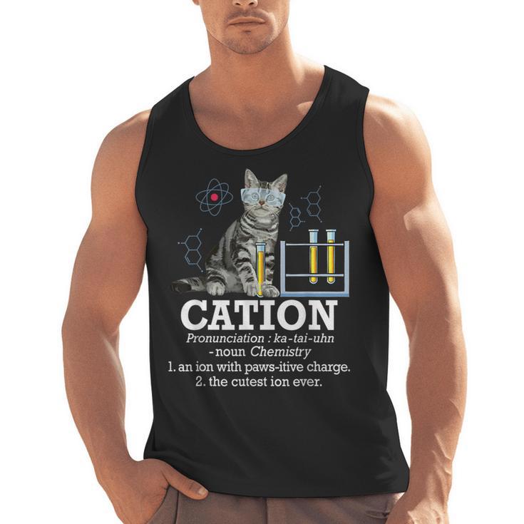 Cation Chemistry Humor Science Teacher Cat Pun Men Tank Top