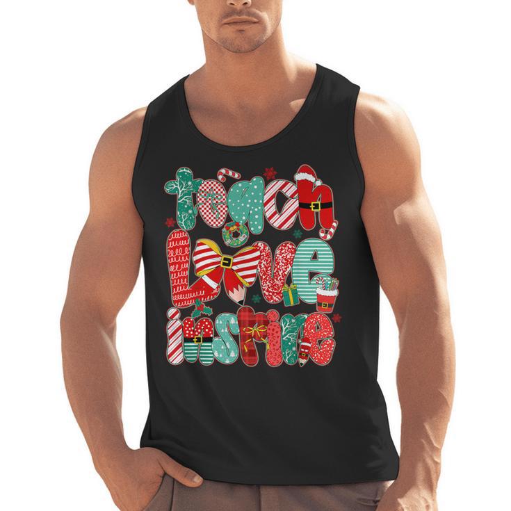 Christmas Coquette Bow Teacher Teach Love Inspire Men Tank Top