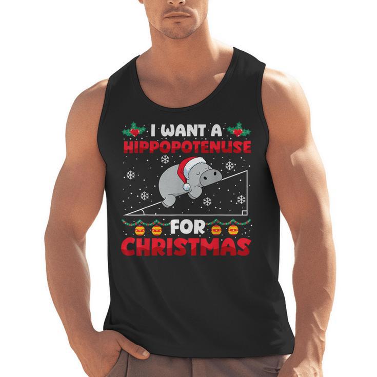 Christmas Math Teacher Hippopotenuse Math Lovers Xmas Men Tank Top