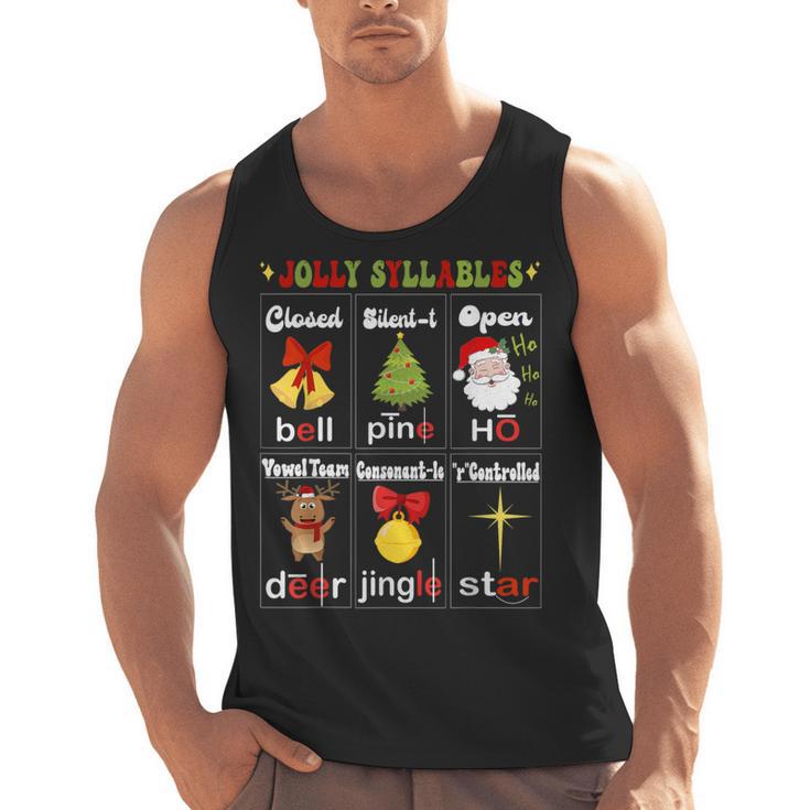 Christmas Reading Teacher Syllable Types Reading Teacher Men Tank Top