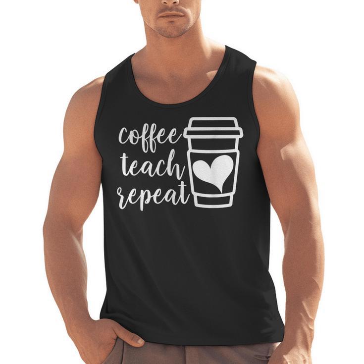 Coffee Teach Repeat Women's Misses Plus Size Teacher Men Tank Top
