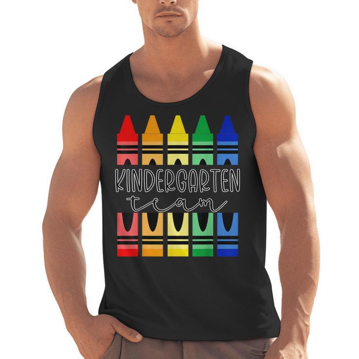 Colorful Crayon Kindergarten Team Tee For Teachers Students Men Women Kids Men Tank Top